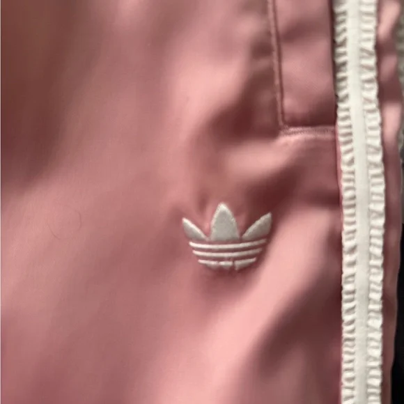 ADIDAS ORIGINALS SATIN WIDE LEG PANTS RUFFLE 3-STRIPES Women’s L New - Picture 7 of 11